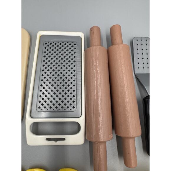 Plastic Toy Pretend Play Food Kitchen Utensils Lot Includes Rolling Pins Grater - Picture 4 of 12